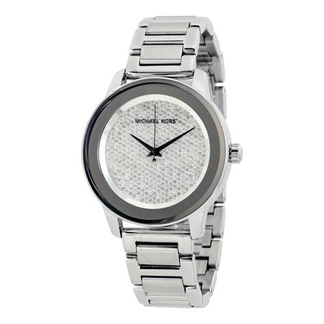 michael kors kinley pavé black stainless steel watch|Michael Kors Kinley Diamond Pave Dial Men's Watch MK5996.